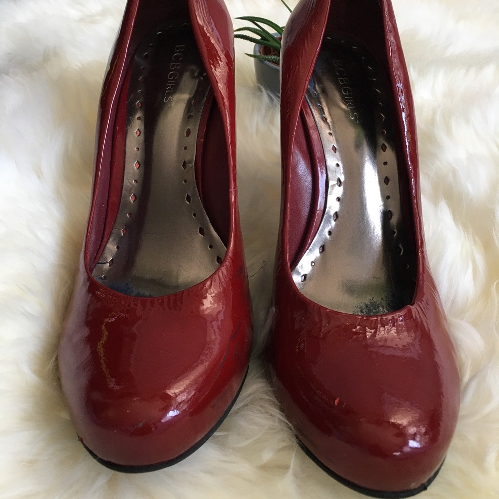 BCBGirls Red Patten Leather Heels size 10
